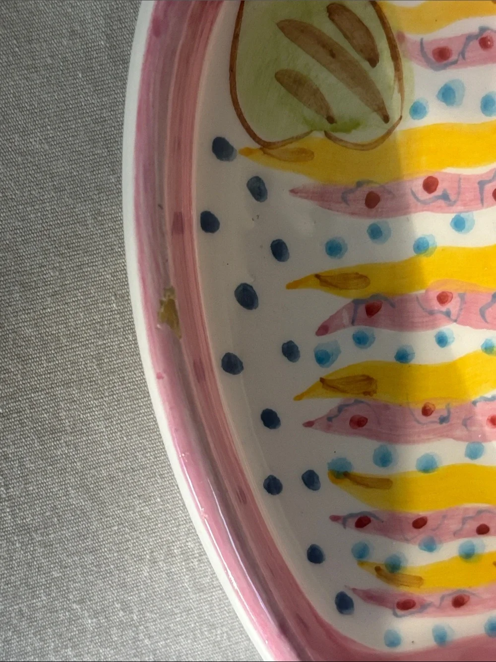 Green and Pink Fish Ceramic Dish Bowl Saucer pet feeder soap dish SET OF TWO
